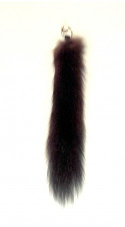 Dark Brown Sable fur tail - Key chain